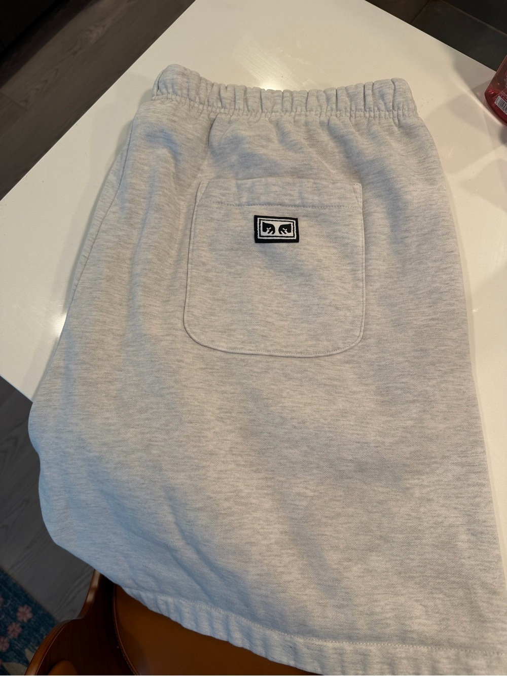 Light Gray Men’s Obey Sweat Shorts with Pocket